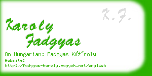 karoly fadgyas business card